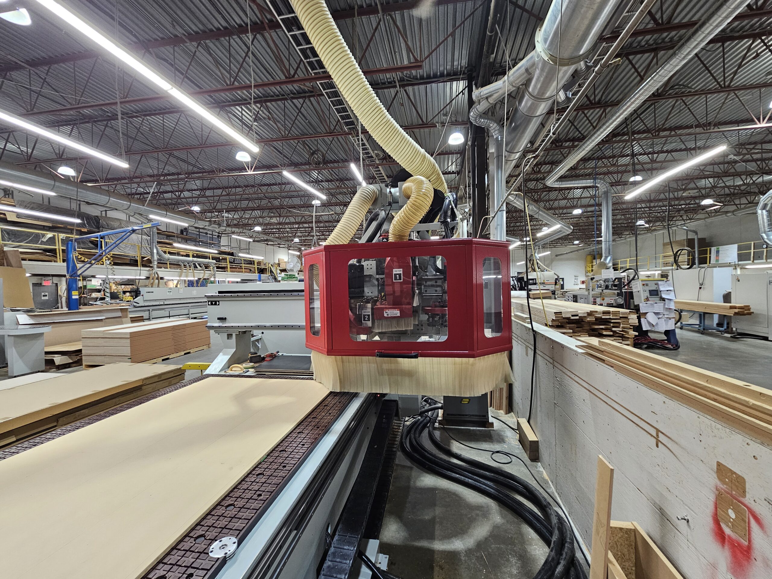 Side shot from behind the machine